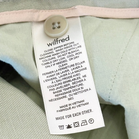 Aritzia Wilfred fable silver sage green linen shorts - Picture 4 of 7